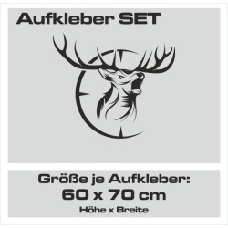 Aufkleber SET Offroad 4x4 Jagt Jäger Hirsch Geweih Wild Gelände Auto 32