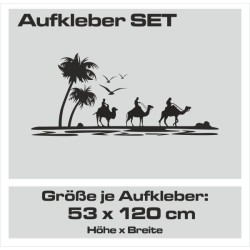 Aufkleber SET Offroad 4x4 Safari Afrika Kamele Palme Möwe Wüste Auto 33
