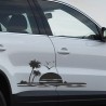 Aufkleber SET Offroad 4x4 Palme Strand Sonnenuntergang Möwe Meer Auto 35