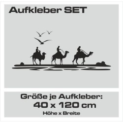 Aufkleber SET Offroad 4x4 Safari Afrika Kamele Möwe Wüste Savane Auto 34