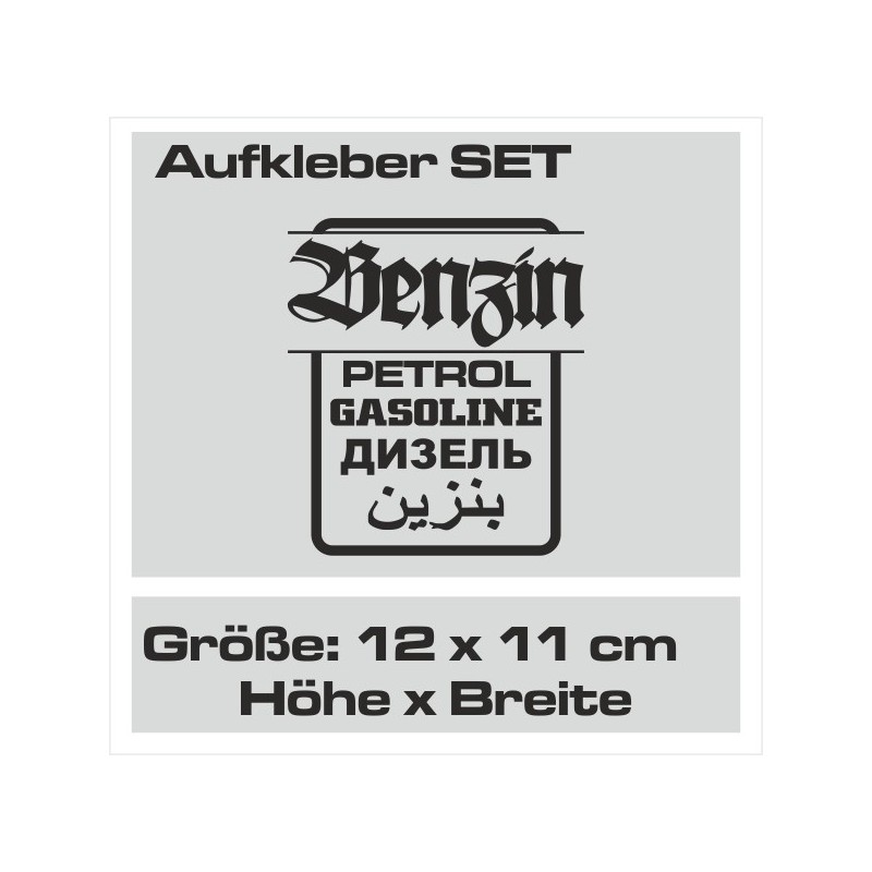 Aufkleber SET Offroad 4x4 Benzin Gasoline Petrol Verbrenner Tank Sticker Tankdeckel 04
