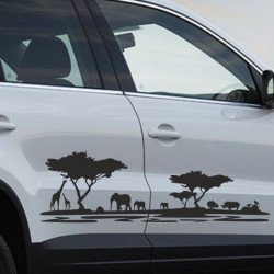 Aufkleber SET Offroad 4x4 Afrika Wild Life Giraffe Elefant Affe Wüste Auto 36