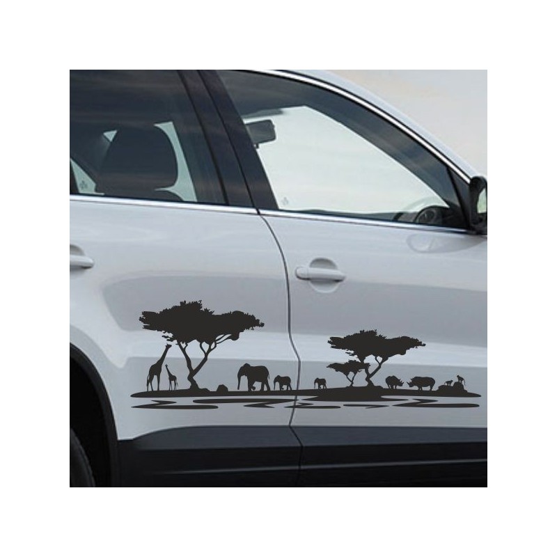 Aufkleber SET Offroad 4x4 Afrika Wild Life Giraffe Elefant Affe Wüste Auto 36