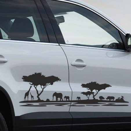 Aufkleber SET Offroad 4x4 Afrika Wild Life Giraffe Elefant Affe Wüste Auto 36