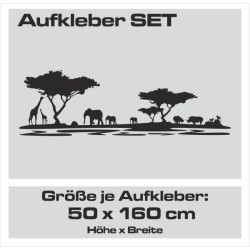 Aufkleber SET Offroad 4x4 Afrika Wild Life Giraffe Elefant Affe Wüste Auto 36