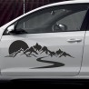 Aufkleber SET Offroad 4x4 Berge Weg Ziel Landschaft Sonne Gelände Auto 37