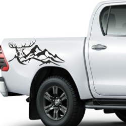 Aufkleber SET Offroad 4x4 Berge Landschaft Jäger Hirsch Geweih Berge Auto 40