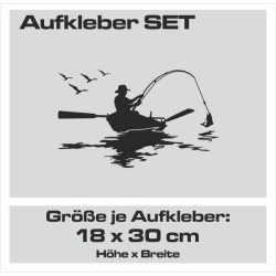 Aufkleber SET Auto Offroad 4x4 See Angler angeln Fisch Boot Möwe 43