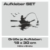 Aufkleber SET Auto Offroad 4x4 See Angler angeln Fisch Boot Möwe 43
