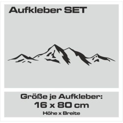 Aufkleber SET Auto Offroad 4x4 Panorama Berge Landschaft Alpen 44