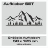 Aufkleber SET Auto Offroad 4x4 Panorama Berge Landschaft Wald Tanne Alpen 45