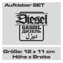 Aufkleber SET Offroad 4x4 Diesel Gasoil Nafta Verbrenner Tank Sticker Tankdeckel 05