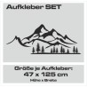 Aufkleber SET Auto Offroad 4x4 Panorama Berge Landschaft Wald Tanne Alpen 46