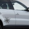 Aufkleber SET Auto Offroad 4x4 Windrose Kompass Wegweiser 47