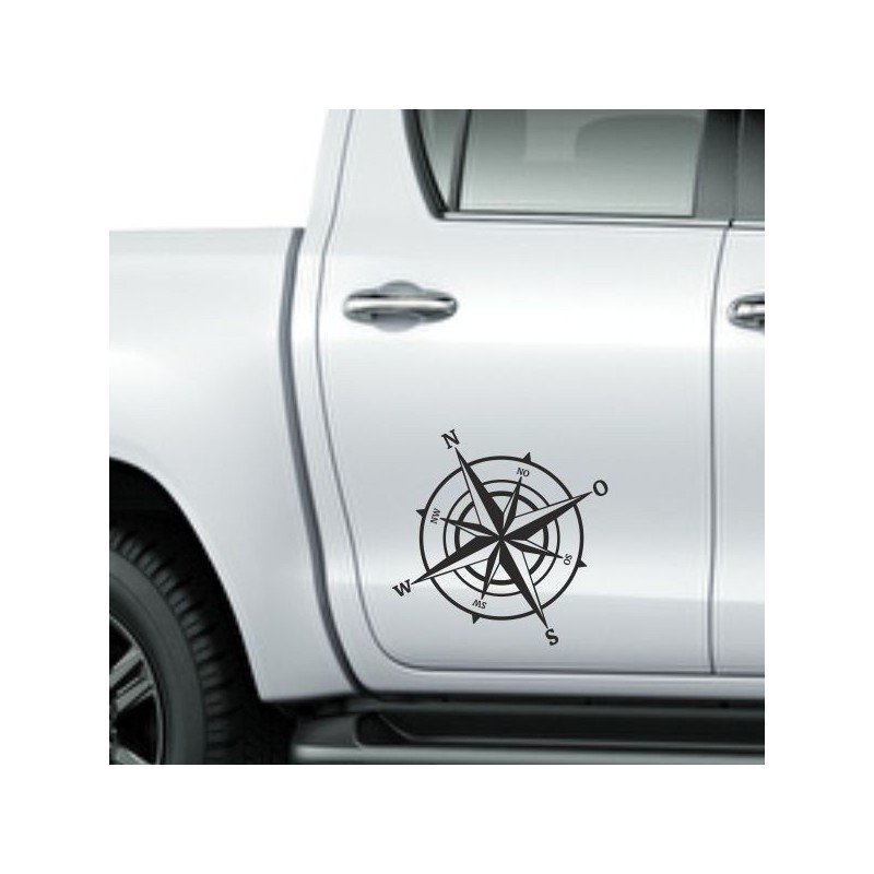 Kopie von Aufkleber SET Auto Offroad 4x4 Windrose Kompass Wegweiser 42