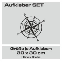 Kopie von Aufkleber SET Auto Offroad 4x4 Windrose Kompass Wegweiser 42