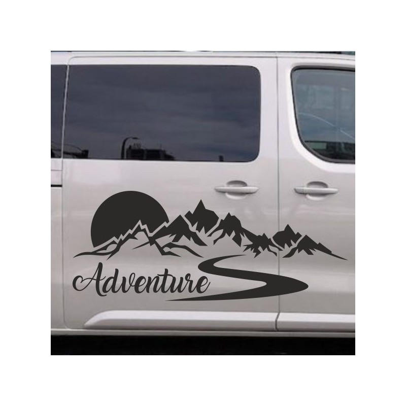Aufkleber SET Auto Offroad 4x4 Panorama Berge Landschaft Wald Tanne Adventure Abenteuer 48