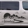 Aufkleber SET Auto Offroad 4x4 Panorama Berge Landschaft Wald Tanne Adventure Abenteuer 48