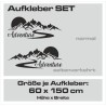 Aufkleber SET Auto Offroad 4x4 Panorama Berge Landschaft Wald Tanne Adventure Abenteuer 48