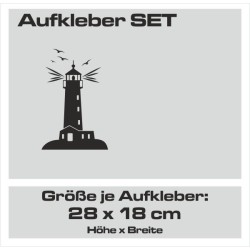 Aufkleber SET Auto Offroad 4x4 Leuchtturm Küste Möwe Meer See Ufer Klippe 49