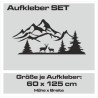 Aufkleber SET Auto Offroad 4x4 Landschaft Wald Reh Hirsch Tanne Berge 50