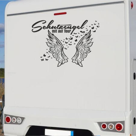 Aufkleber Wohnmobil Wohnwagen Reise Camping Auto Reisemobil Möwe Meer Kompass Globus Strand Palme Urlaub Spruch Familie Zuhause