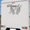 Aufkleber Wohnmobil Wohnwagen Reise Camping Auto Reisemobil Möwe Meer Kompass Globus Strand Palme Urlaub Spruch Familie Zuhause