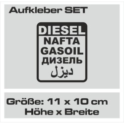 Aufkleber SET Offroad 4x4 Diesel Gasoil Nafta Verbrenner Tank Sticker Tankdeckel 06