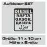 Aufkleber SET Offroad 4x4 Diesel Gasoil Nafta Verbrenner Tank Sticker Tankdeckel 06