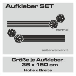 Aufkleber SET Auto Car Dekor Steifen Race Racing 4x4 Zierstreifen Rennstreifen Turbo Limited Edition Racing Flags Draht