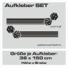 Aufkleber SET Auto Car Dekor Steifen Race Racing 4x4 Zierstreifen Rennstreifen Turbo Limited Edition Racing Flags Draht