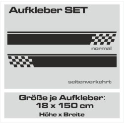 Aufkleber SET Auto Car Dekor Steifen Race Racing 4x4 Zierstreifen Rennstreifen Turbo Limited Edition Racing Flags Draht