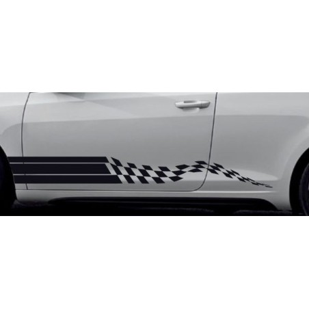Aufkleber SET Auto Car Dekor Steifen Race Racing 4x4 Zierstreifen Rennstreifen Turbo Limited Edition Racing Flags Draht
