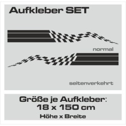 Aufkleber SET Auto Car Dekor Steifen Race Racing 4x4 Zierstreifen Rennstreifen Turbo Limited Edition Racing Flags Draht