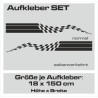Aufkleber SET Auto Car Dekor Steifen Race Racing 4x4 Zierstreifen Rennstreifen Turbo Limited Edition Racing Flags Draht