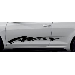 Aufkleber SET Auto Car Dekor Steifen Race Racing 4x4 Zierstreifen Rennstreifen Turbo Limited Edition Racing Flags Draht