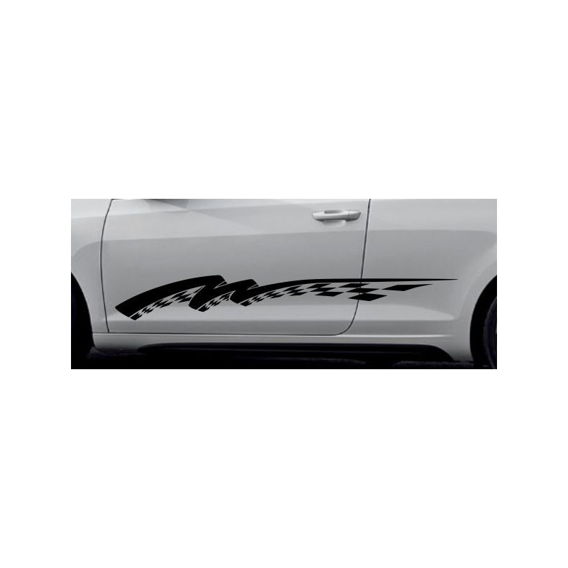 Aufkleber SET Auto Car Dekor Steifen Race Racing 4x4 Zierstreifen Rennstreifen Turbo Limited Edition Racing Flags Draht