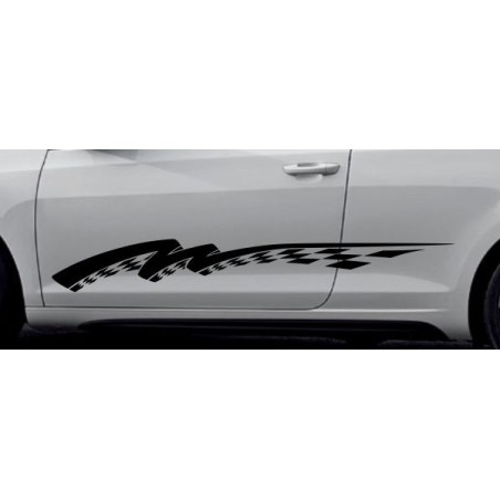 Aufkleber SET Auto Car Dekor Steifen Race Racing 4x4 Zierstreifen Rennstreifen Turbo Limited Edition Racing Flags Draht