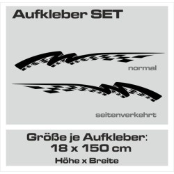 Aufkleber SET Auto Car Dekor Steifen Race Racing 4x4 Zierstreifen Rennstreifen Turbo Limited Edition Racing Flags Draht