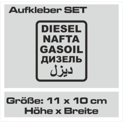 Aufkleber SET Offroad 4x4 Diesel Gasoil Nafta Verbrenner Tank Sticker Tankdeckel 07