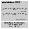 Aufkleber SET Auto Car Dekor Steifen Race Racing 4x4 Zierstreifen Rennstreifen Turbo Limited Edition Racing Flags Draht