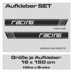 Aufkleber SET Auto Car Dekor Steifen Race Racing 4x4 Zierstreifen Rennstreifen Turbo Limited Edition Racing Flags Draht