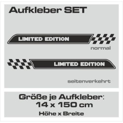 Aufkleber SET Auto Car Dekor Steifen Race Racing 4x4 Zierstreifen Rennstreifen Turbo Limited Edition Racing Flags Draht