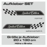 Aufkleber SET Auto Car Dekor Steifen Race Racing 4x4 Zierstreifen Rennstreifen Turbo Limited Edition Racing Flags Draht