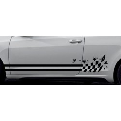 Aufkleber SET Auto Car Dekor Steifen Race Racing 4x4 Zierstreifen Rennstreifen Turbo Limited Edition Racing Flags Draht