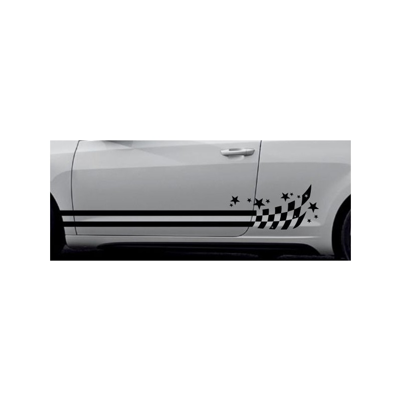 Aufkleber SET Auto Car Dekor Steifen Race Racing 4x4 Zierstreifen Rennstreifen Turbo Limited Edition Racing Flags Draht