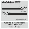 Aufkleber SET Auto Car Dekor Steifen Race Racing 4x4 Zierstreifen Rennstreifen Turbo Limited Edition Racing Flags Draht