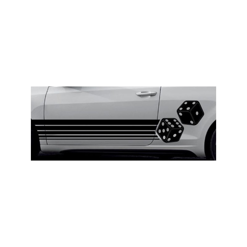 Aufkleber SET Auto Car Dekor Steifen Race Racing 4x4 Zierstreifen Rennstreifen Turbo Limited Edition Racing Flags Draht