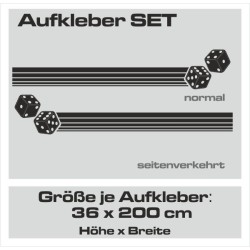 Aufkleber SET Auto Car Dekor Steifen Race Racing 4x4 Zierstreifen Rennstreifen Turbo Limited Edition Racing Flags Draht