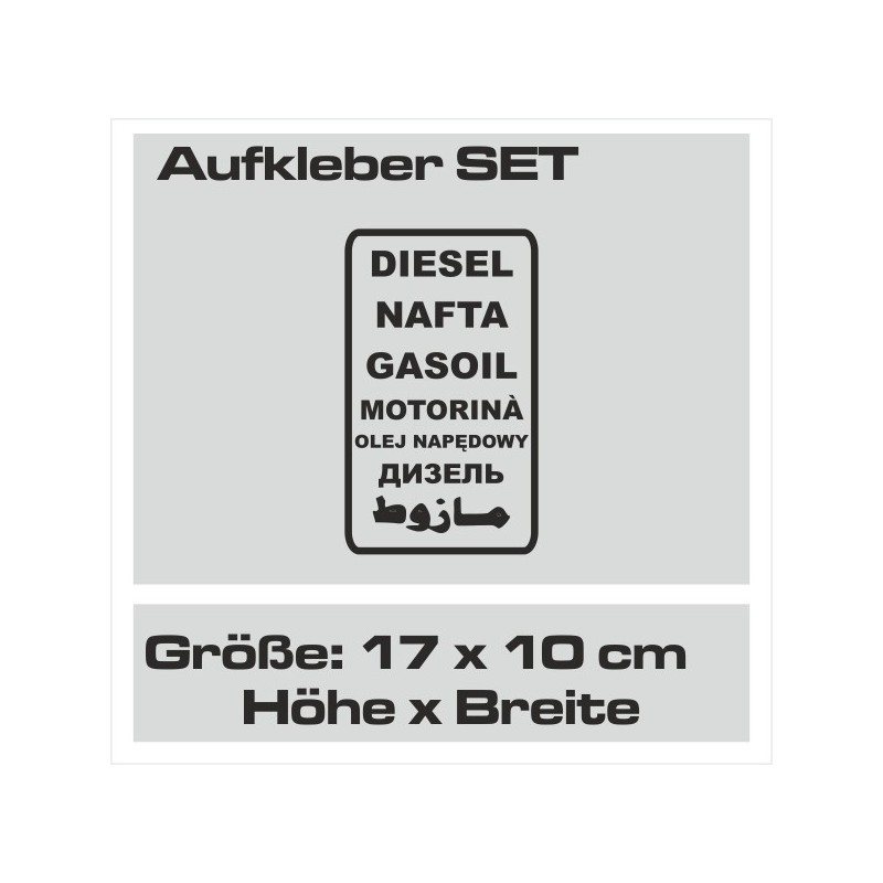 Aufkleber SET Offroad 4x4 Diesel Gasoil Nafta Verbrenner Tank Sticker Tankdeckel 09